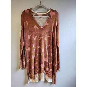 Show Me Your Mumu Hug Me Sweater Rosey Leopard Knit‎ Oversized Sweater XS